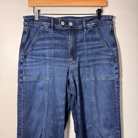 American Eagle Super High Rise Baggy Wide Leg Blue Jeans Size 12 - Picture 5 of 13